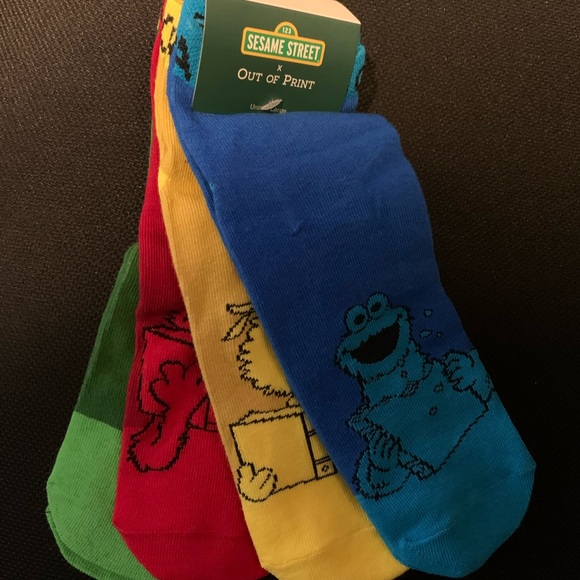 SESAME STREET ANKLE SOCKS 10-13 4 PAIR 4-PACK - Picture 2 of 6